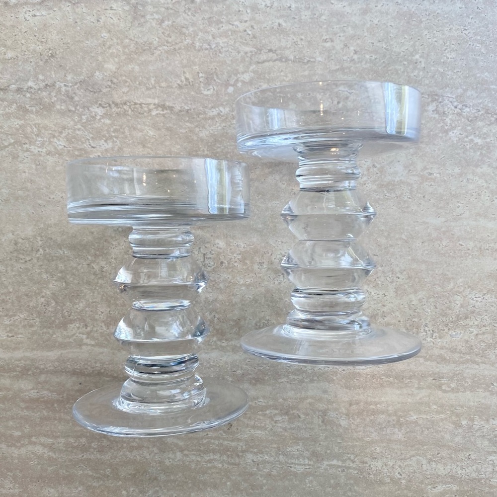 CLOSET CLOSING Set of 2 Glass Candle Holders